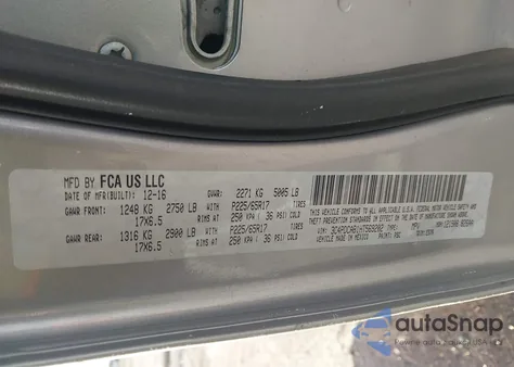 2017 Dodge Journey Se z USA, uszkodzony, nr VIN 3C4PDCAB1HT569202